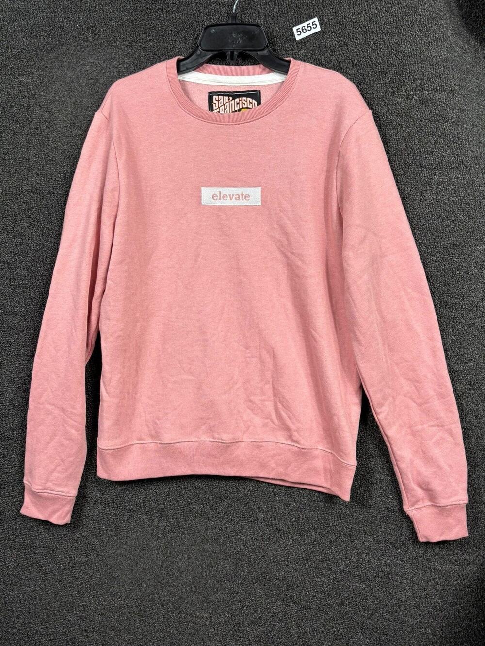 San Francisco Work Shirts Sweatshirt Mens Medium Pink Crewneck Pullover Elevate